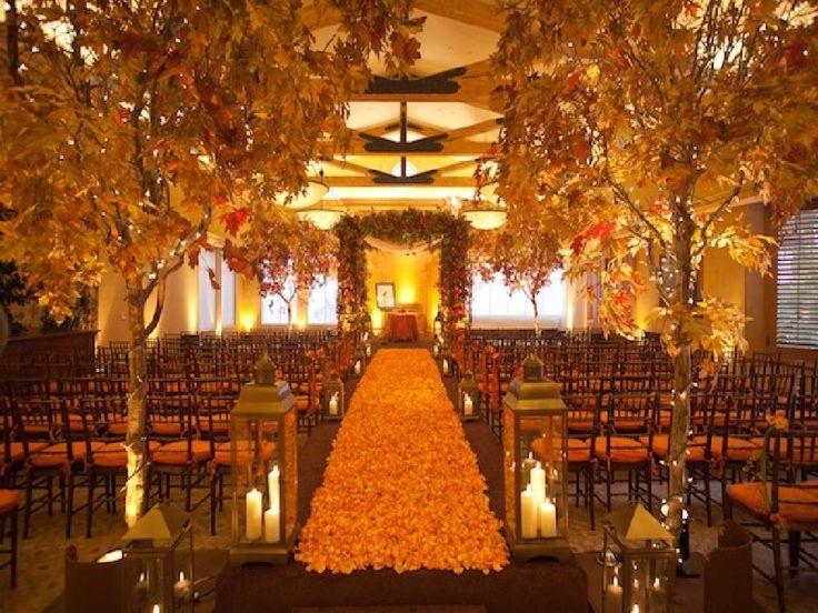 Оформление зала в осеннем стиле свадьба