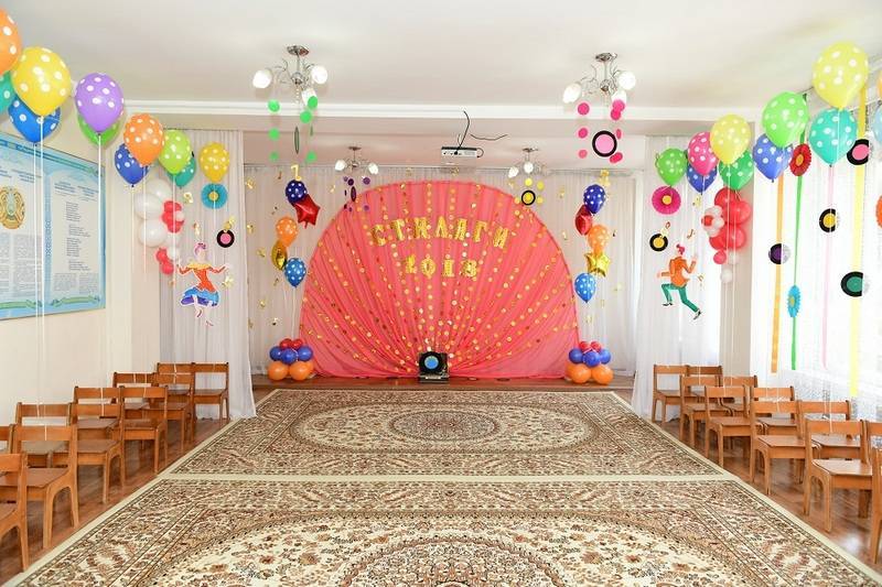 Оформление зала на выпускной в детском саду своими руками шарами