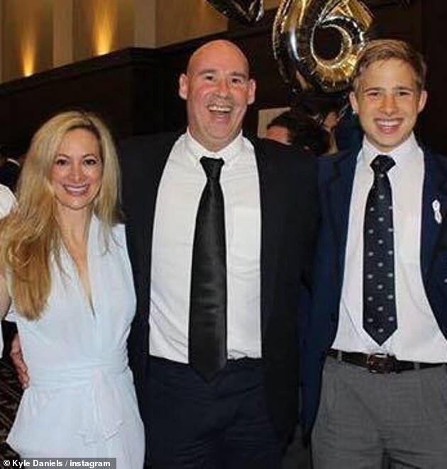 Daniels (right) pictured at a Knox Grammar School function with his parents