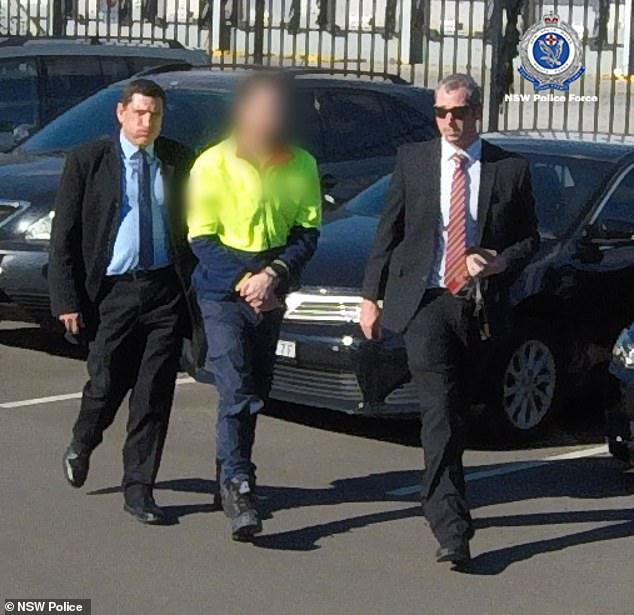 Jamie Mckeay (pictured middle after his arrest in June 2019) posted an ad 