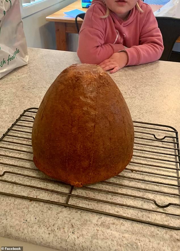 She cut a hole in the middle of the cakes in order to put the Elsa doll inside (the cakes pictured after original baking)