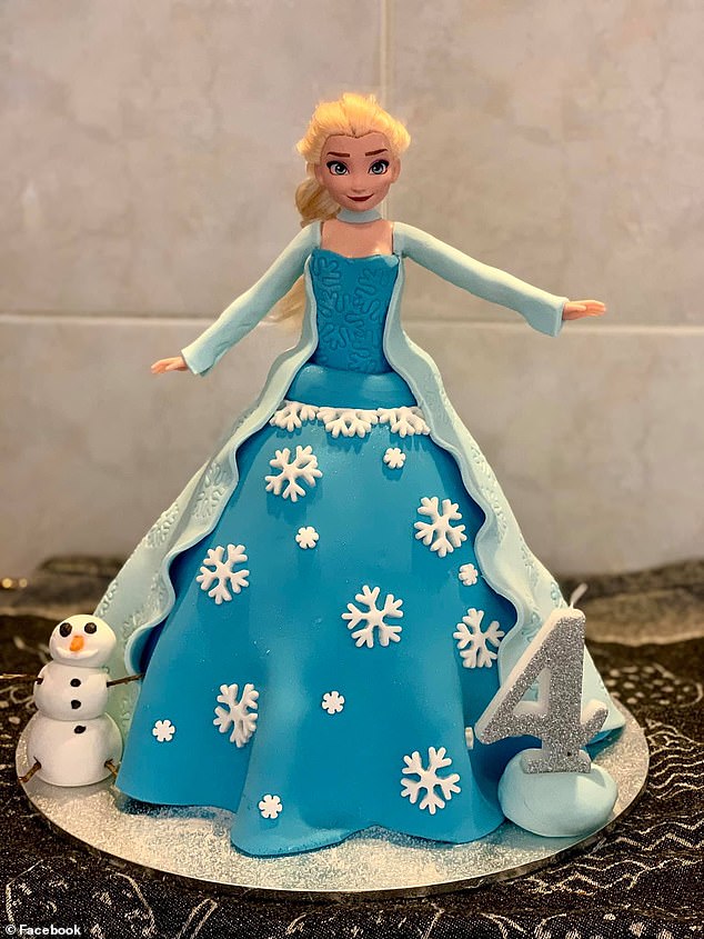 A doting mother has revealed how she turned a $2.79 packet cake mix into a towering Elsa creation for her daughter