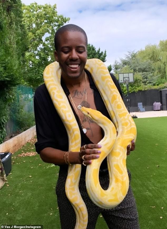 Snake: Vas was seen getting acquainted with a snake, which served as one of the attractions