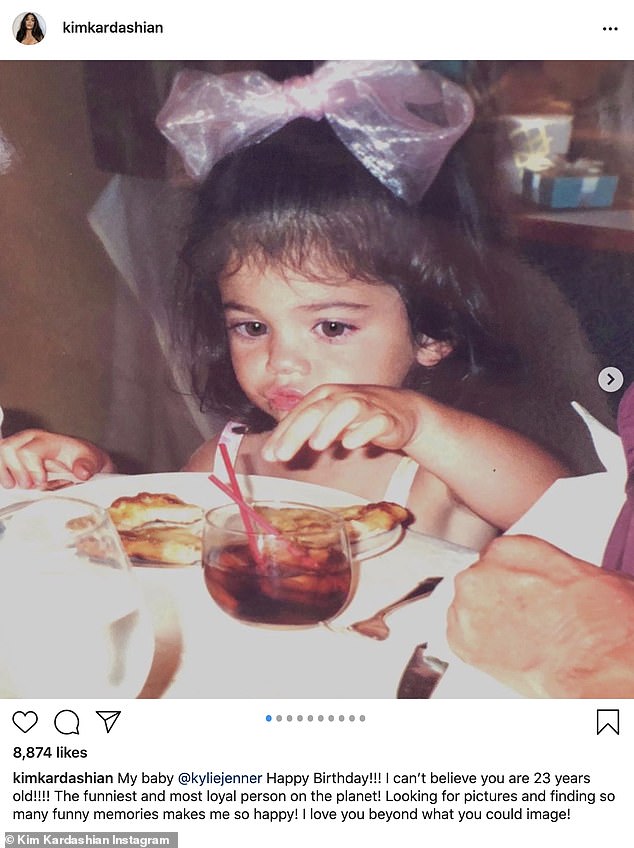 Pizza and soda: The Selfish author shared this photo as well where Kylie was very young