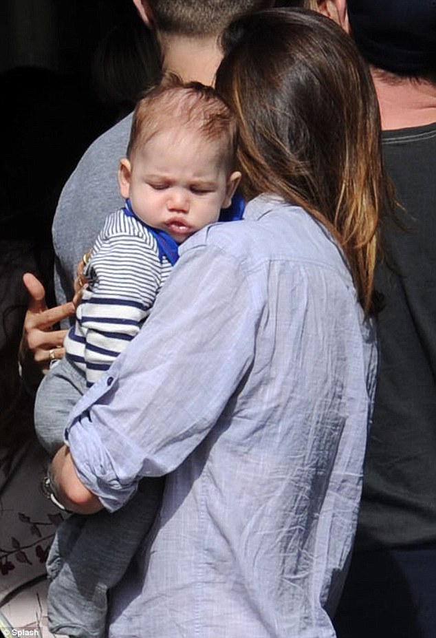 Meet my baby boy! Michelle Monaghan was pictured for the first time with her son, Tommy Francis White, during a family day out in Venice, California on Saturday