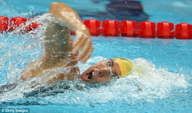 Swimming star: Grant Hackett competed in the 1500m freestyle final at the 2008 Beijing Olympics