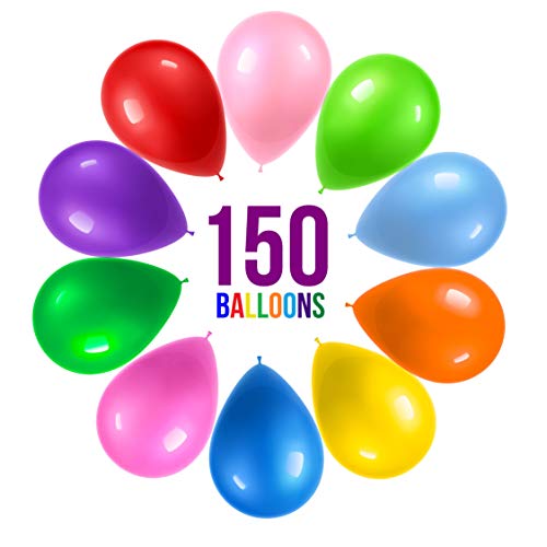 Prextex 150 Party Balloons 12 Inch 10 Assorted Rainbow...