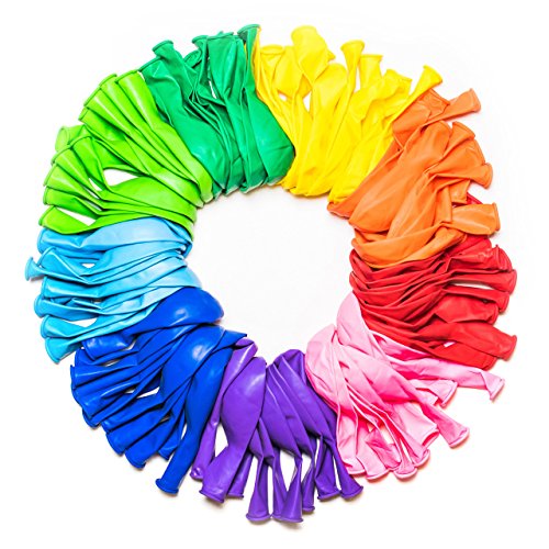Dusico® Party Balloons 12 Inches Rainbow Set (100 Pack),...