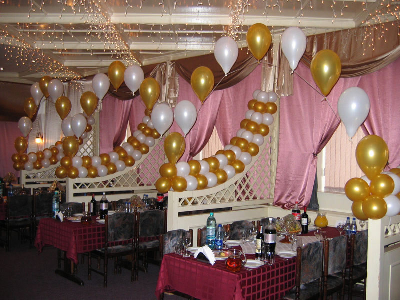 Оформление зала ко дню рождения шарами