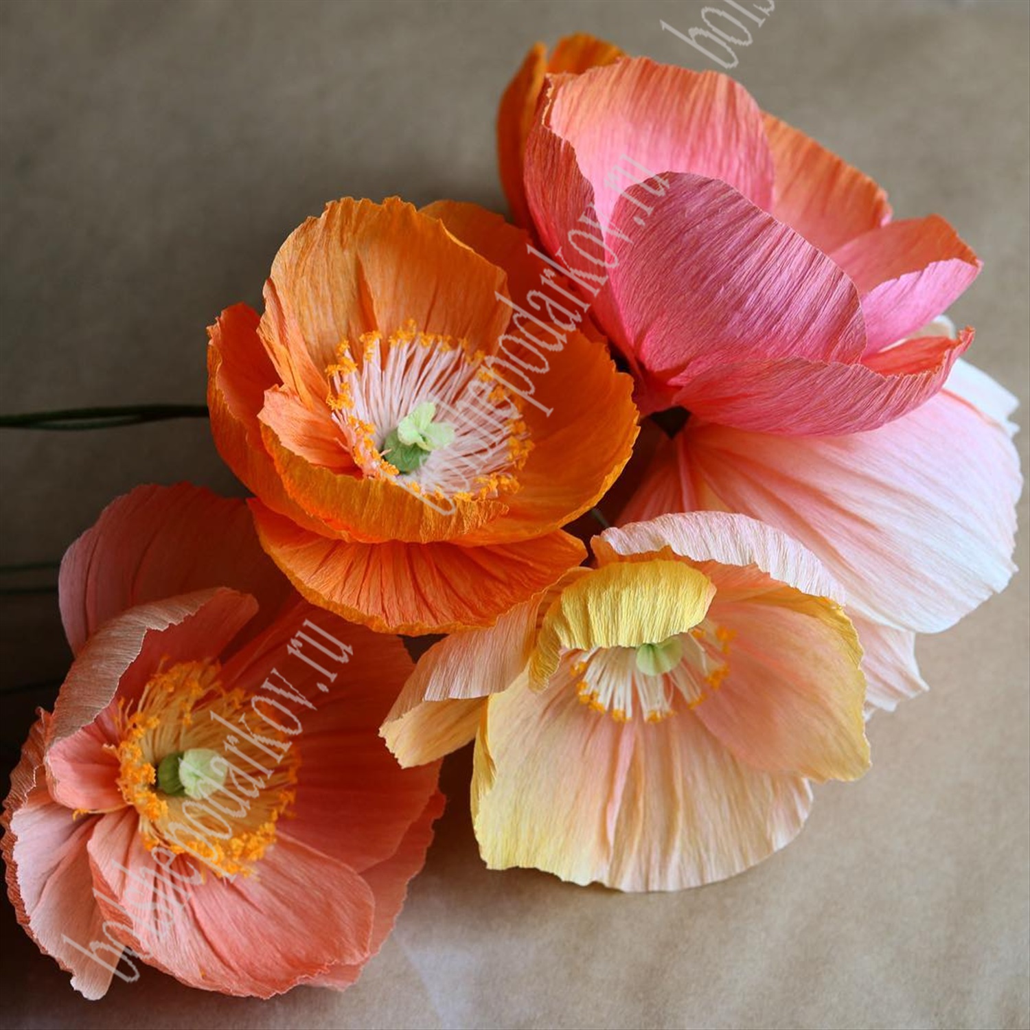 Цвети из кофириванный бумали