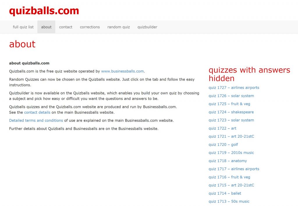 quiz questions and answers - example quizballs