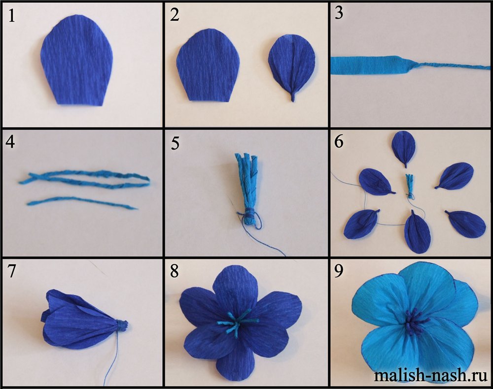 Сделать цветок из бумаги своими руками из гофрированной бумаги пошаговое фото