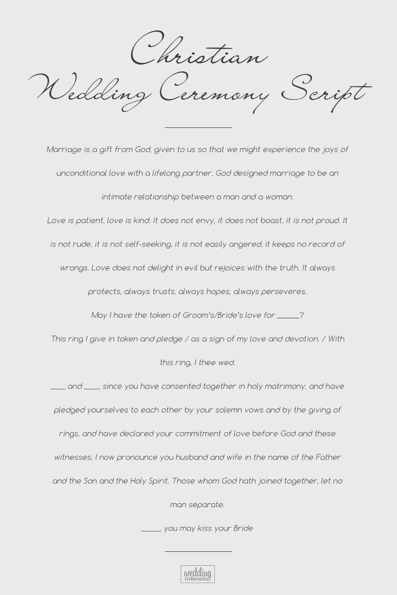 wedding ceremony script christian script