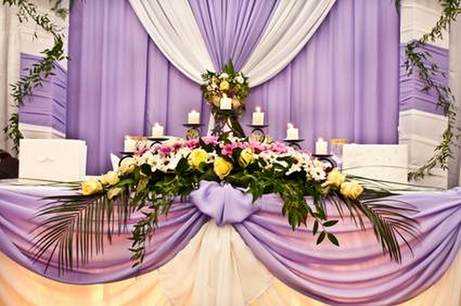Оформление свадебного зала сиреневый цвет